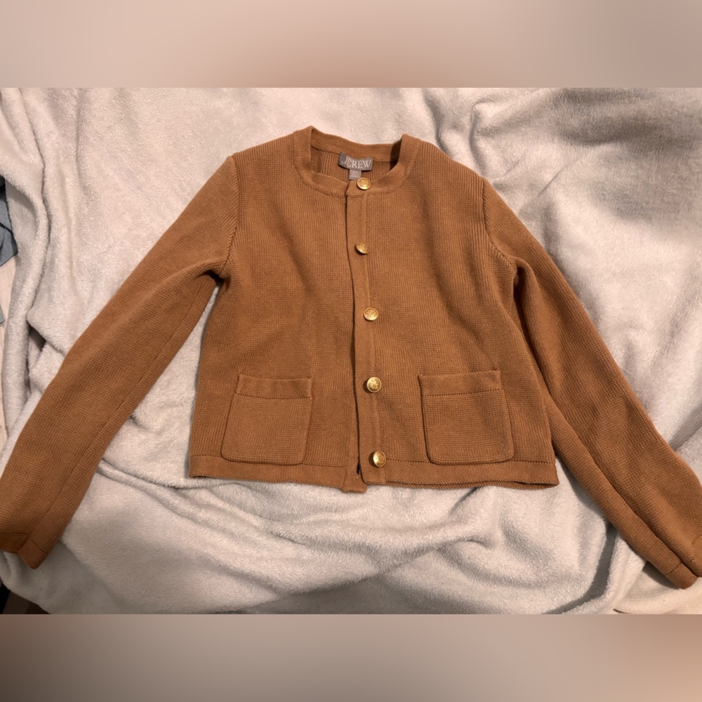 J. Crew lady jacket in camel size XXS